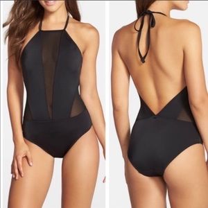 Ted Baker Mesh Panel Swimsuit Black Size 8